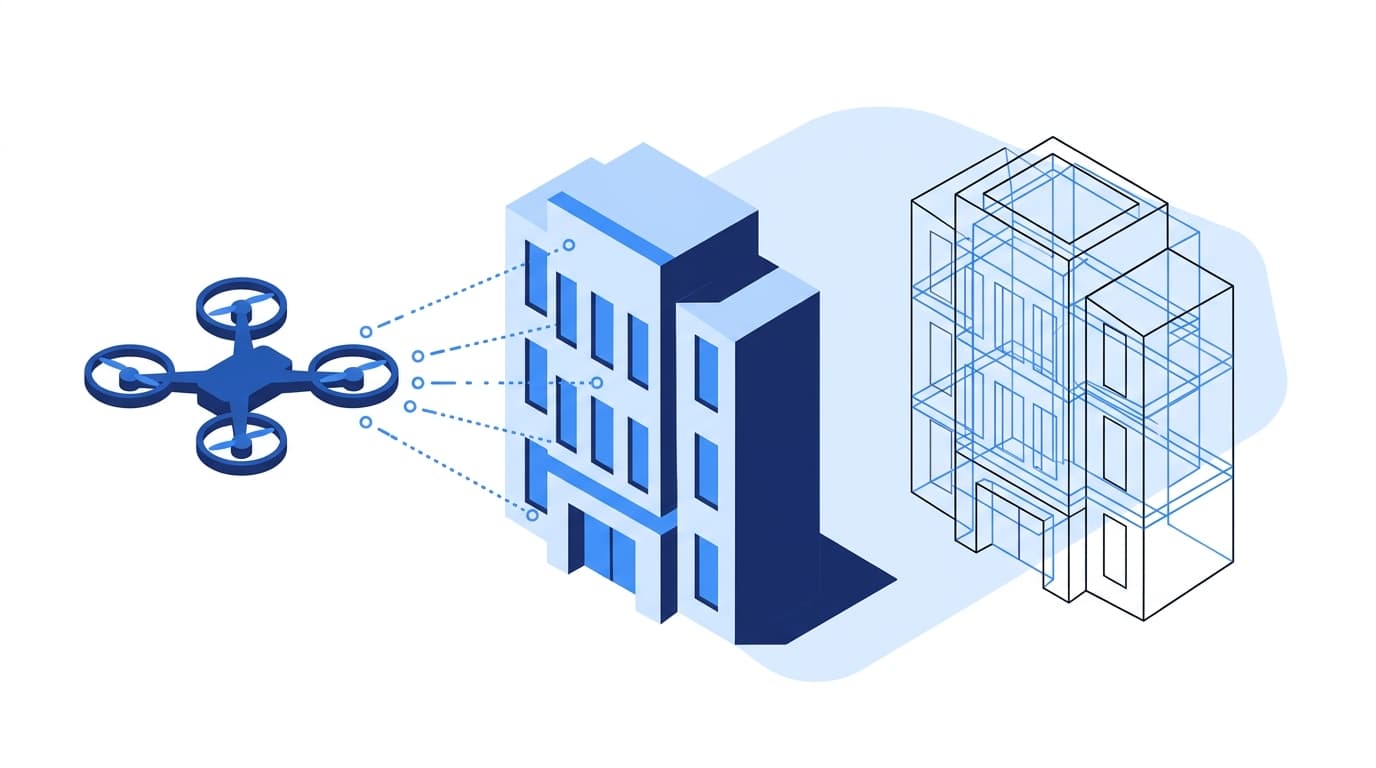 A commercial building cleaning and maintenance provider illustration